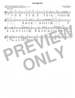 page one of Too Darn Hot (from Kiss Me, Kate) (Lead Sheet / Fake Book)