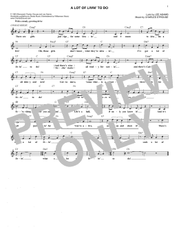 page one of A Lot Of Livin' To Do (Lead Sheet / Fake Book)