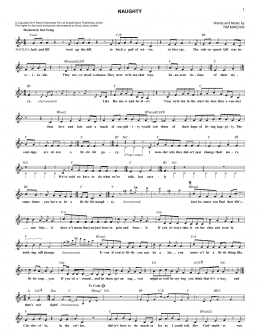 page one of Naughty (Lead Sheet / Fake Book)