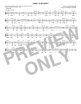 page one of I Want To Be Happy (Lead Sheet / Fake Book)