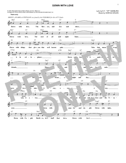 page one of Down With Love (Lead Sheet / Fake Book)