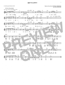 page one of Isn't It A Pity? (Lead Sheet / Fake Book)