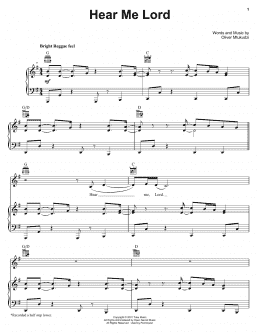 page one of Hear Me Lord (Piano, Vocal & Guitar Chords (Right-Hand Melody))