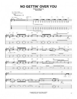 page one of No Gettin' Over You (Guitar Tab)