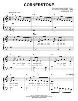 page one of Cornerstone (Big Note Piano)