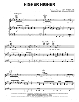 page one of Higher Higher (Piano, Vocal & Guitar Chords (Right-Hand Melody))