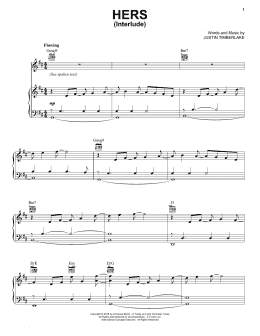 page one of Hers (Piano, Vocal & Guitar Chords (Right-Hand Melody))