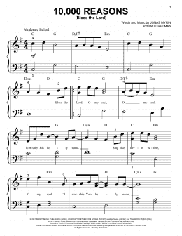 page one of 10,000 Reasons (Bless The Lord) (Big Note Piano)