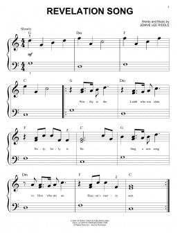 page one of Revelation Song (Big Note Piano)