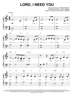 page one of Lord, I Need You (Big Note Piano)
