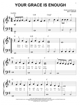 page one of Your Grace Is Enough (Big Note Piano)