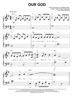 page one of Our God (Big Note Piano)