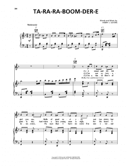 page one of Ta-Ra-Ra-Boom-Der-E (Piano, Vocal & Guitar Chords (Right-Hand Melody))