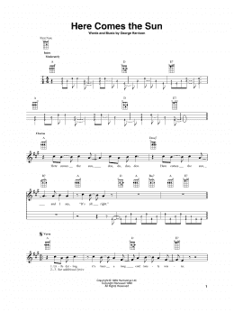 page one of Here Comes The Sun (Baritone Ukulele)