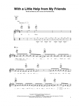 page one of With A Little Help From My Friends (Baritone Ukulele)
