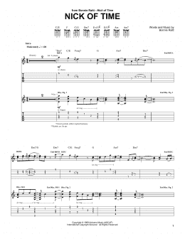 page one of Nick Of Time (Guitar Tab)