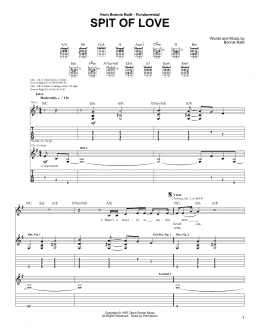 page one of Spit Of Love (Guitar Tab)