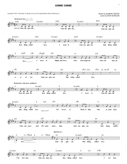 page one of Gimme Gimme (Lead Sheet / Fake Book)
