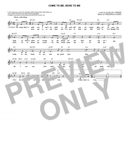 page one of Come To Me, Bend To Me (Lead Sheet / Fake Book)