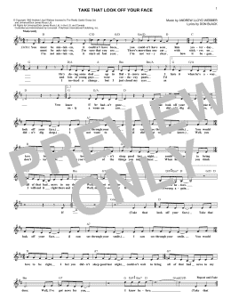 page one of Take That Look Off Your Face (Lead Sheet / Fake Book)