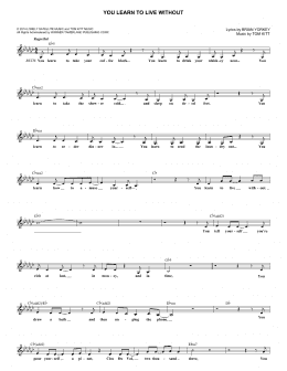 page one of You Learn To Live Without (from If/Then: A New Musical) (Lead Sheet / Fake Book)
