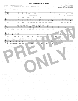 page one of You Were Meant For Me (Lead Sheet / Fake Book)