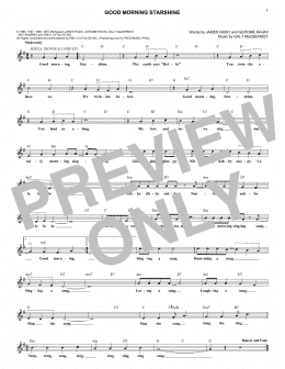 page one of Good Morning Starshine (Lead Sheet / Fake Book)