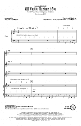 page one of All I Want For Christmas Is You (arr. Roger Emerson) (SSA Choir)