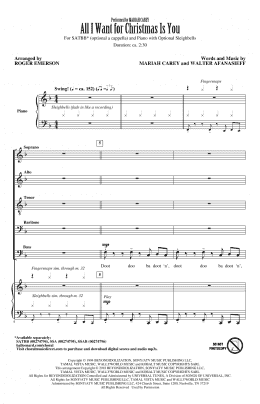 page one of All I Want For Christmas Is You (arr. Roger Emerson) (SATBB Choir)
