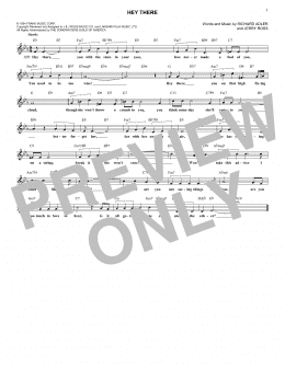 page one of Hey There (Lead Sheet / Fake Book)