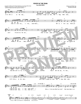 page one of River In The Rain (Lead Sheet / Fake Book)