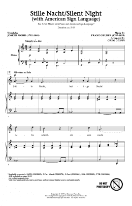 page one of Stille Nacht/Silent Night (With American Sign Language) (3-Part Mixed Choir)