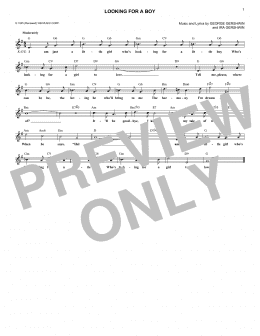 page one of Looking For A Boy (Lead Sheet / Fake Book)