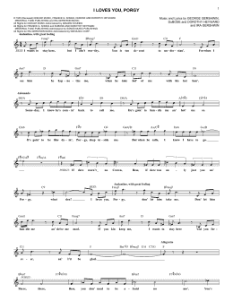 page one of I Loves You, Porgy (Lead Sheet / Fake Book)