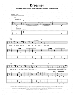 page one of Dreamer (Guitar Tab (Single Guitar))