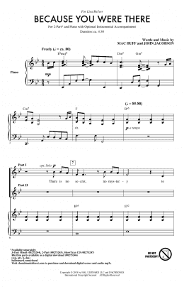 page one of Because You Were There (2-Part Choir)