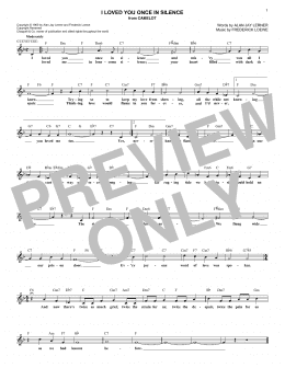 page one of I Loved You Once In Silence (Lead Sheet / Fake Book)