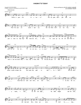 page one of I Know It's Today (Lead Sheet / Fake Book)