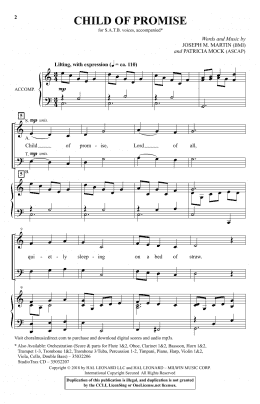 page one of Child Of Promise (SATB Choir)