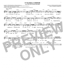 page one of If You Really Knew Me (Lead Sheet / Fake Book)