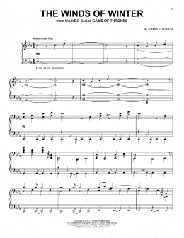 page one of The Winds Of Winter (from Game of Thrones) (Piano Solo)