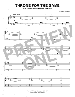 page one of Throne For The Game (from Game of Thrones) (Piano Solo)