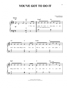 page one of You've Got To Do It (Easy Piano)
