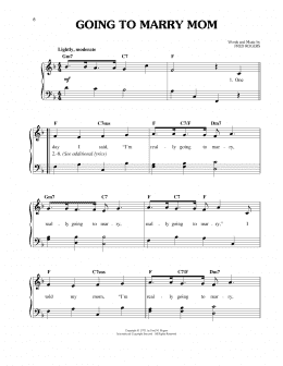 page one of Going To Marry Mom (Easy Piano)