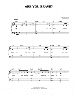 page one of Are You Brave? (Easy Piano)