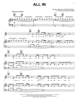 page one of All In (Piano, Vocal & Guitar Chords (Right-Hand Melody))