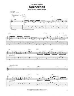 page one of Sorceress (Guitar Tab)