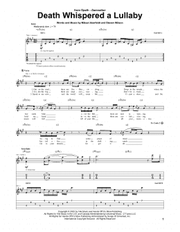 page one of Death Whispered A Lullaby (Guitar Tab)