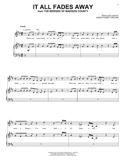 page one of It All Fades Away (from The Bridges of Madison County) (Piano, Vocal & Guitar Chords (Right-Hand Melody))