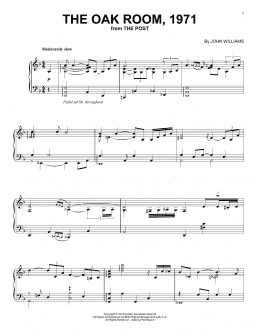 page one of The Oak Room, 1971 (Piano Solo)